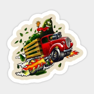 Hot Rod Avocado Sticker